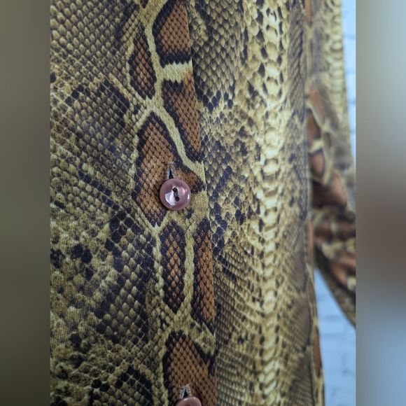 Snake Print Button Down Shirt - Picture 6 of 8